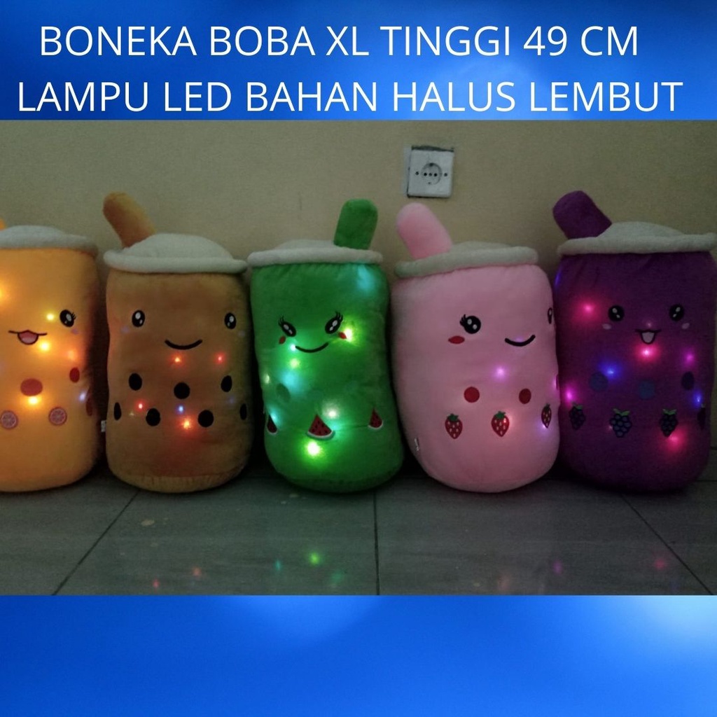 Boneka Boba Jumbo Bahan Halus Lembut Lampu LED / Bantal Boba Jumbo Uk XL Tinggi 45 cm Diameter 76 cm