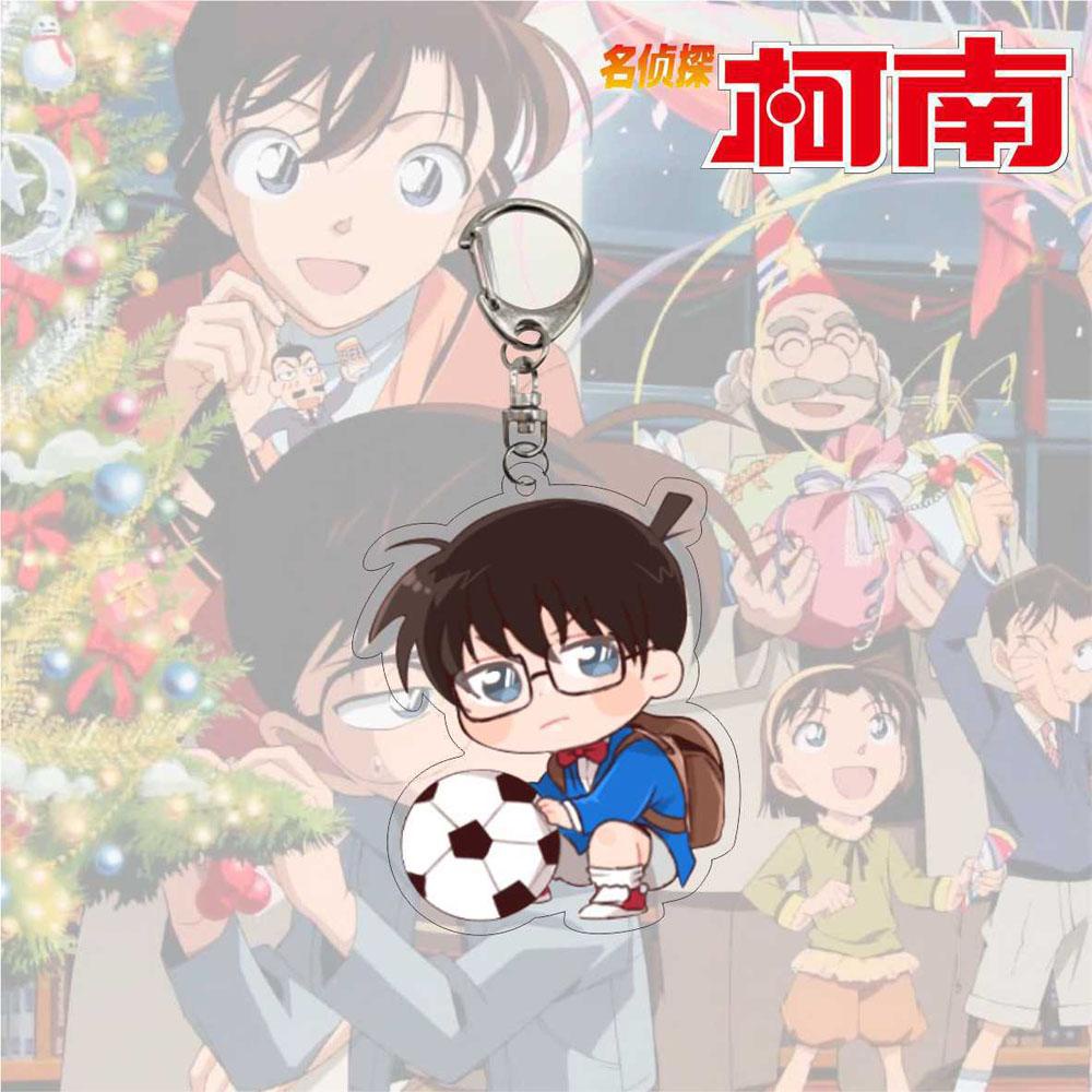 QUINTON Conan Gantungan Kunci Untuk Hadiah Anak Miniatur Detektif Conan Scultures Darah Panas Anime Key Ring