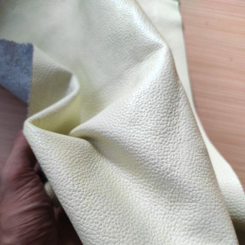 Kulit Sapi Asli Bahan Pembuatan tas dan kerajinan Kulit motif emboss Kulit jeruk warna ivory