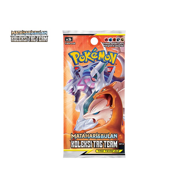 Set 5B Booster Pack Pokemon TCG Indonesia Matahari & Bulan Koleksi Tag Team GX