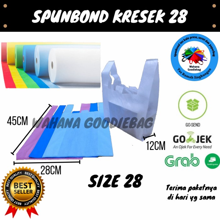 

TERLARIS tas spunbond/ Goodie bag kresek -Model Kresek 28 - Putih