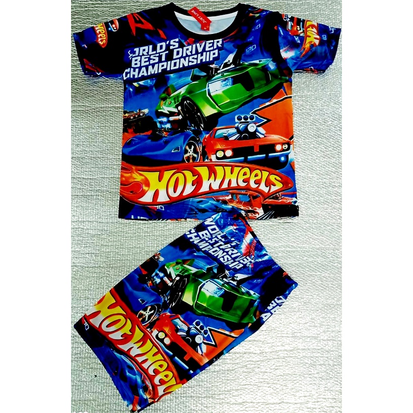 SANDISEAN SETELAN HOTWHEELS ANAK 2-12 THN | SETELAN ANAK LAKI LAKI GAMBAR HOT WHEELS | BAJU ANAK HOT