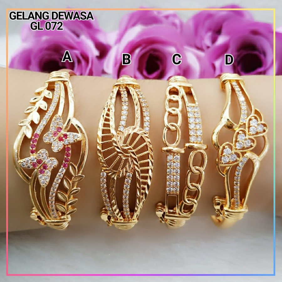 Gelang xuping gelang bangkok dewasa super cantik love permata  lapis emas gold terlaris GL 072