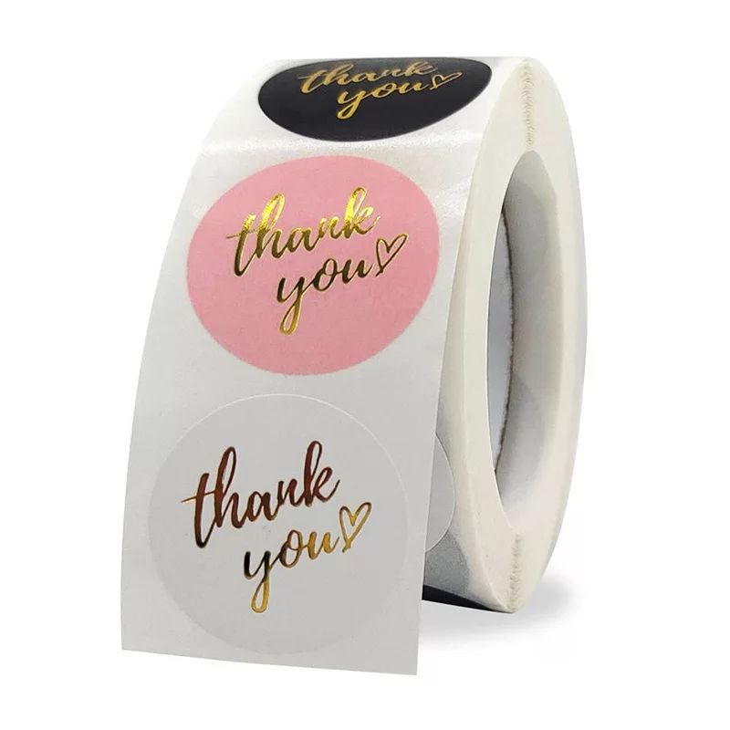 3.8cm/1.5 inch, 1 roll (500pcs) Stiker Label Thank you for your order untuk cookies , packaging