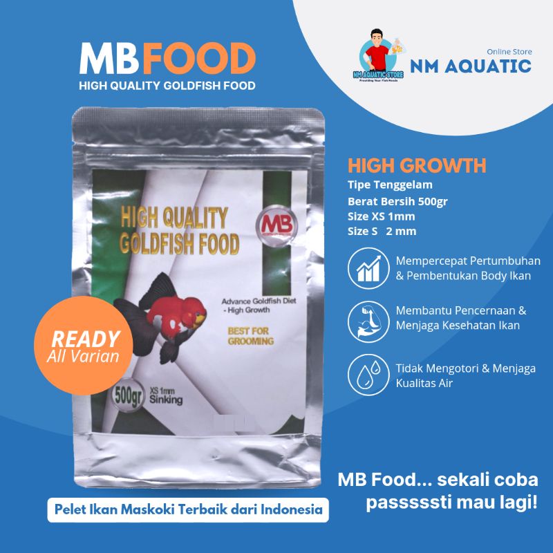 Jual MB FOOD High Growth 500gr Premium Goldfish Food Pakan Ikan Mas ...