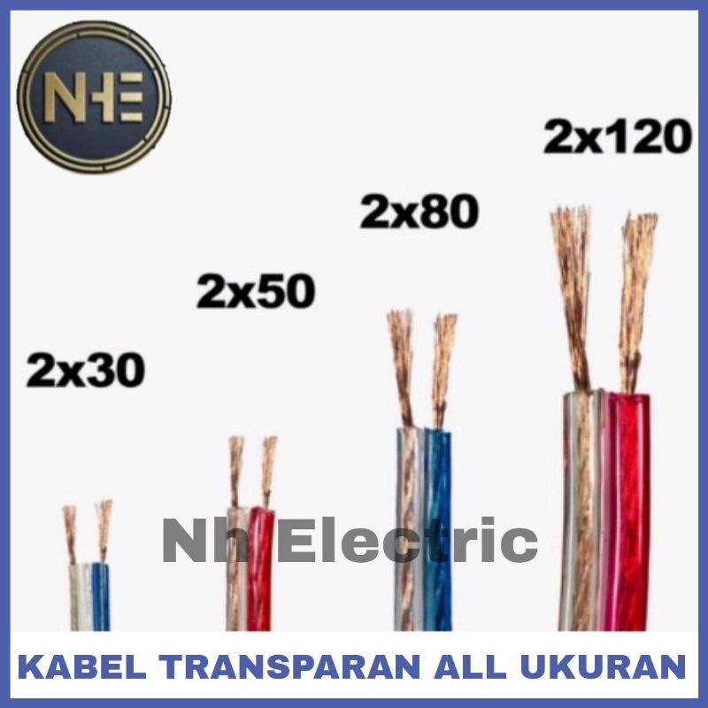Kabel Listrik Transparan 2x50 100 Yard Tulus - Kabel Trans Audio Serabut 2x50 100Y Tulus