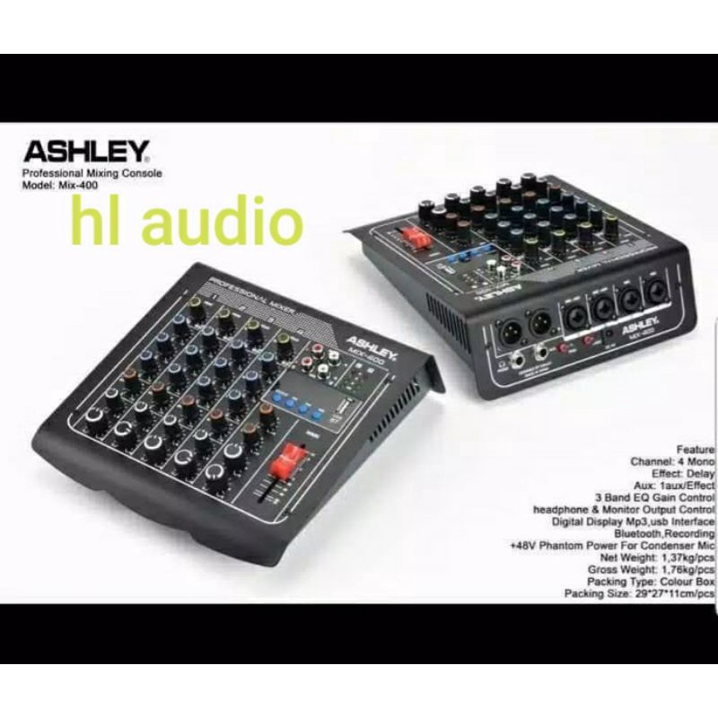 MIXER ASHLEY 4 CHANNEL MIX-400 USB&BLUETOOTH ORIGINAL GARANSI ASHLEY MIX400