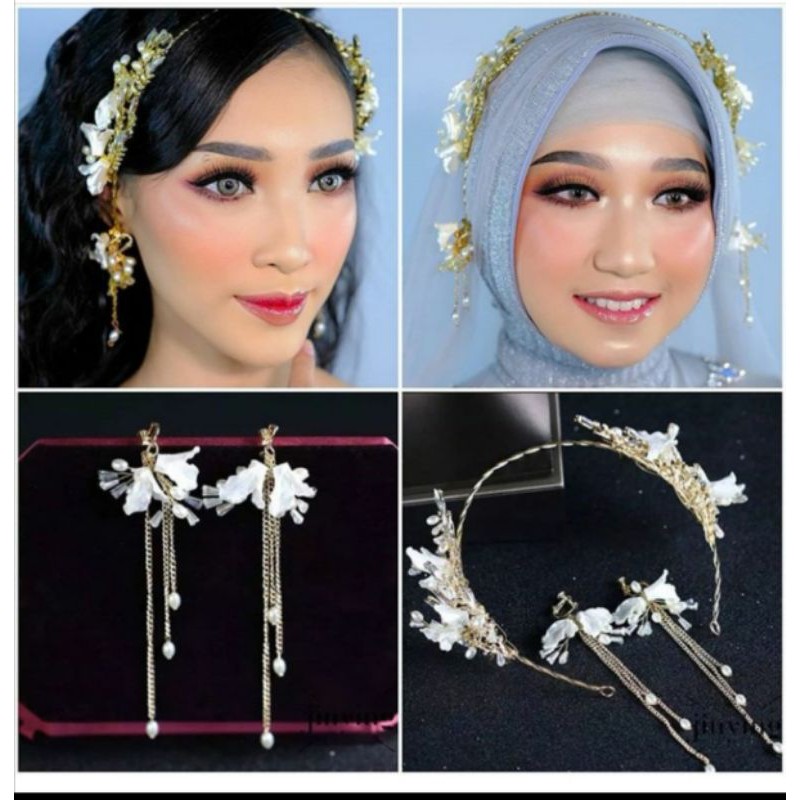 Mahkota Hijab Fashion Aksesoris Wanita Headpiece Bunga