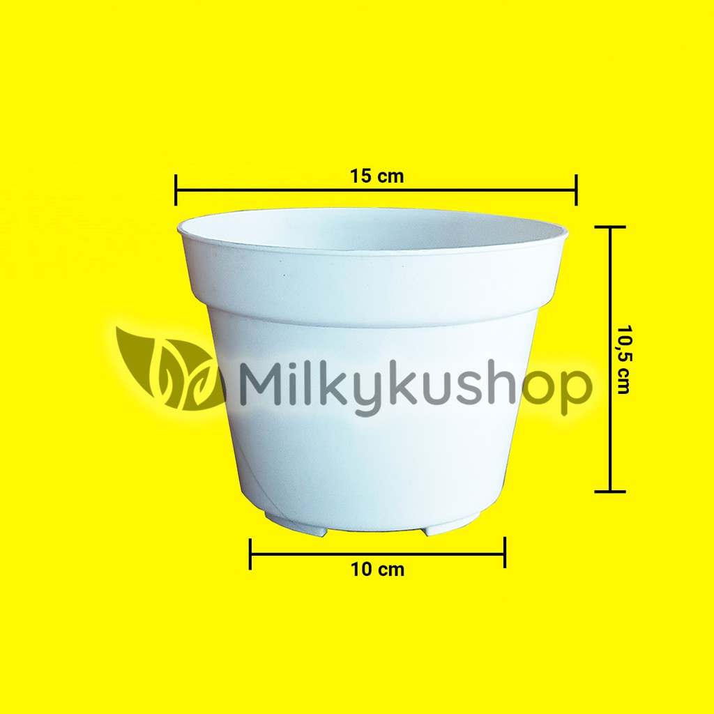 POT MIP PAK TANI P15 PUTIH 15 CM - POT BUNGA TANAMAN