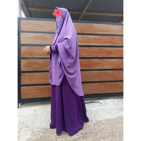 Gamis syari wolfis wolpeach wolpis kombinasi set khimar cadar murah