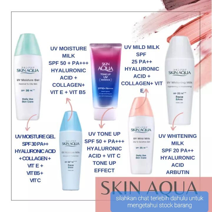 SKIN AQUA SUNSCREEN / SUNBLOCK SERIES UV UNTUK WAJAH KOSMETIK SPF 50