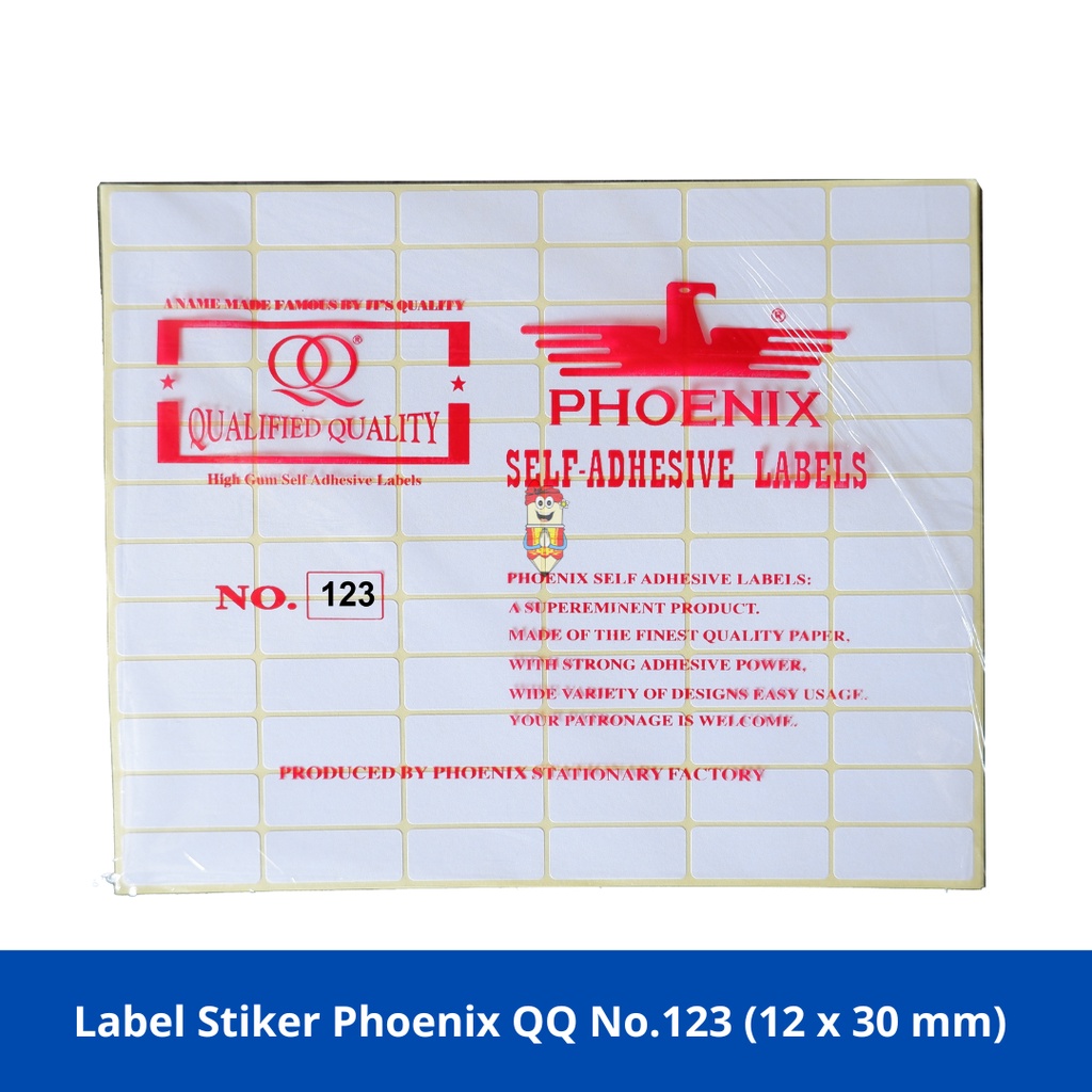 

Label Stiker Phoenix QQ No.123 Kertas Harga Nama Undangan 12 x 30 mm