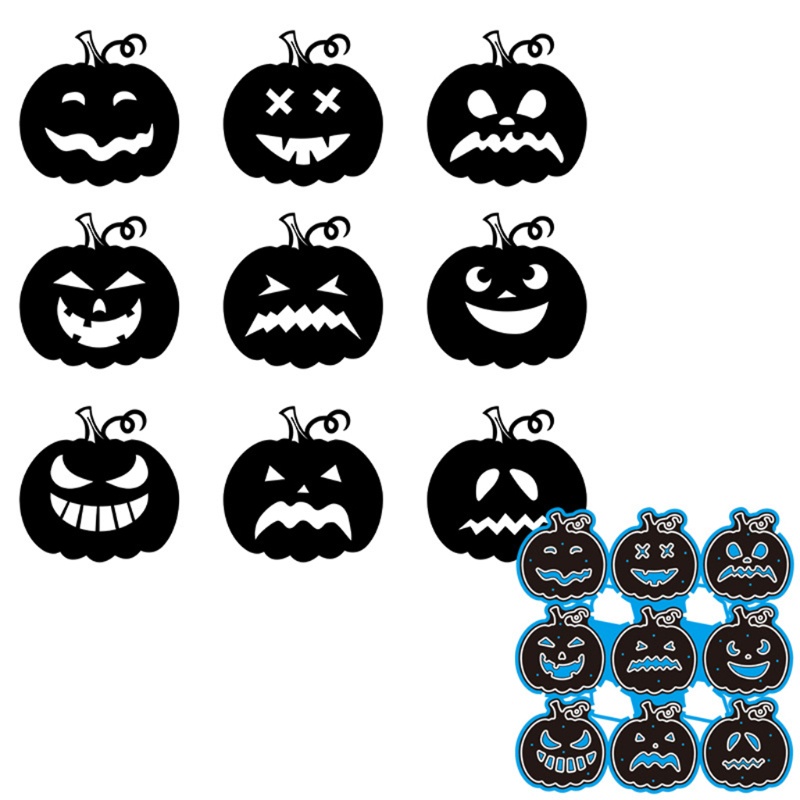 Zzz Cetakan Stensil Cutting Dies Motif Labu Halloween Bahan Metal Untuk Scrapbook / Craft DIY