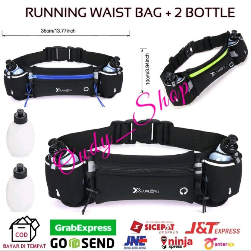 Tas Pinggang Running Jogging Dilengkapi Tempat Botol Minum dan Tempat HP