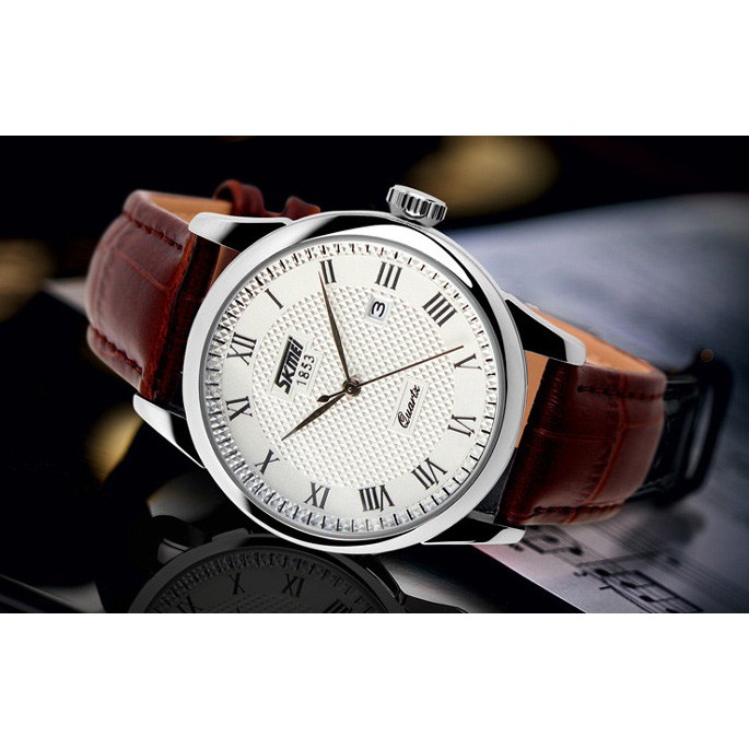 SKMEI Original Jam Tangan Analog Pria / Wanita Tali Kulit - 9058CL