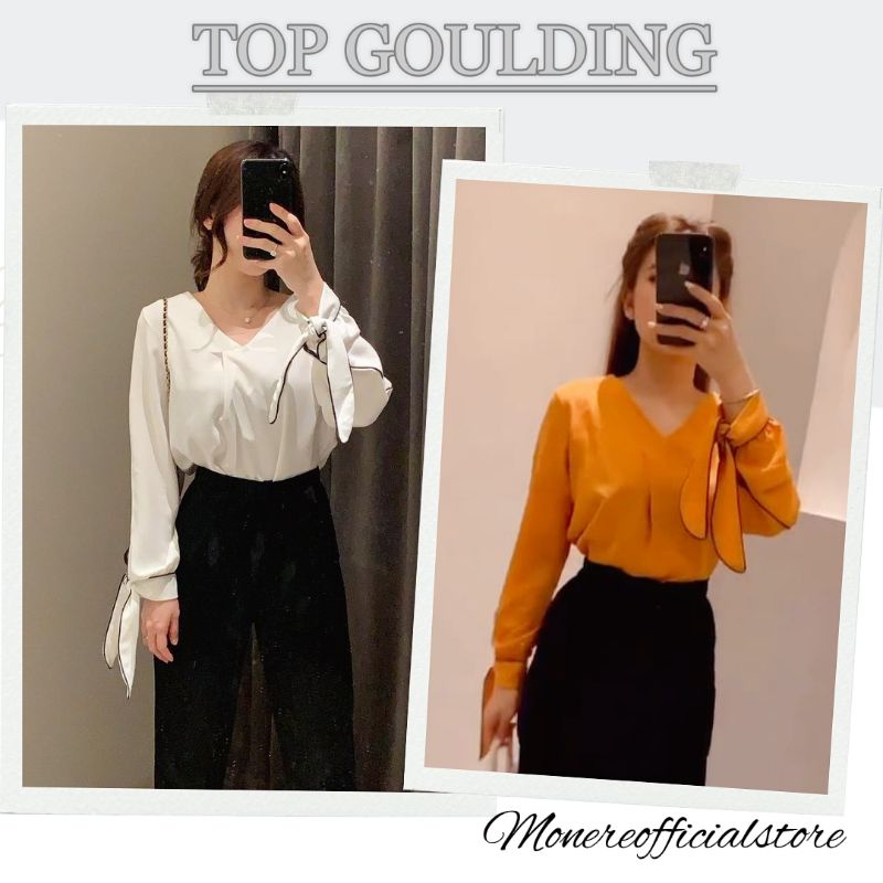 NEW  READY Goulding Top in Orange Colour | Baju Lengan Panjang Wanita | Baju Wanita | Baju Cewek Kor