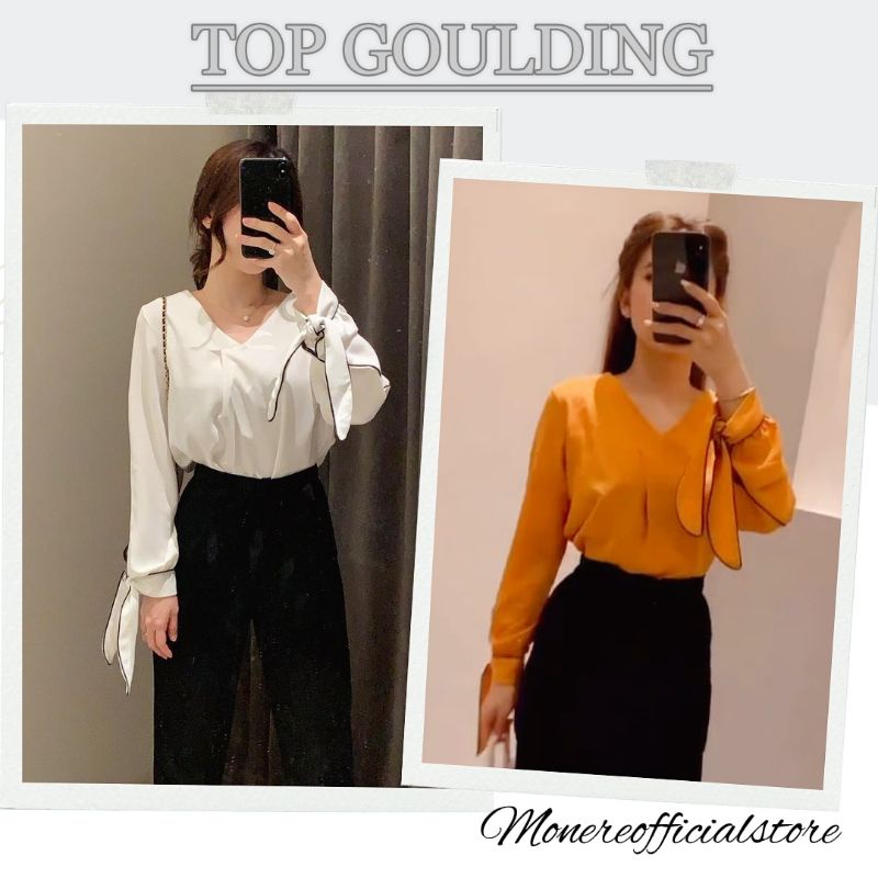 NEW  READY Goulding Top in Orange Colour | Baju Lengan Panjang Wanita | Baju Wanita | Baju Cewek Korea