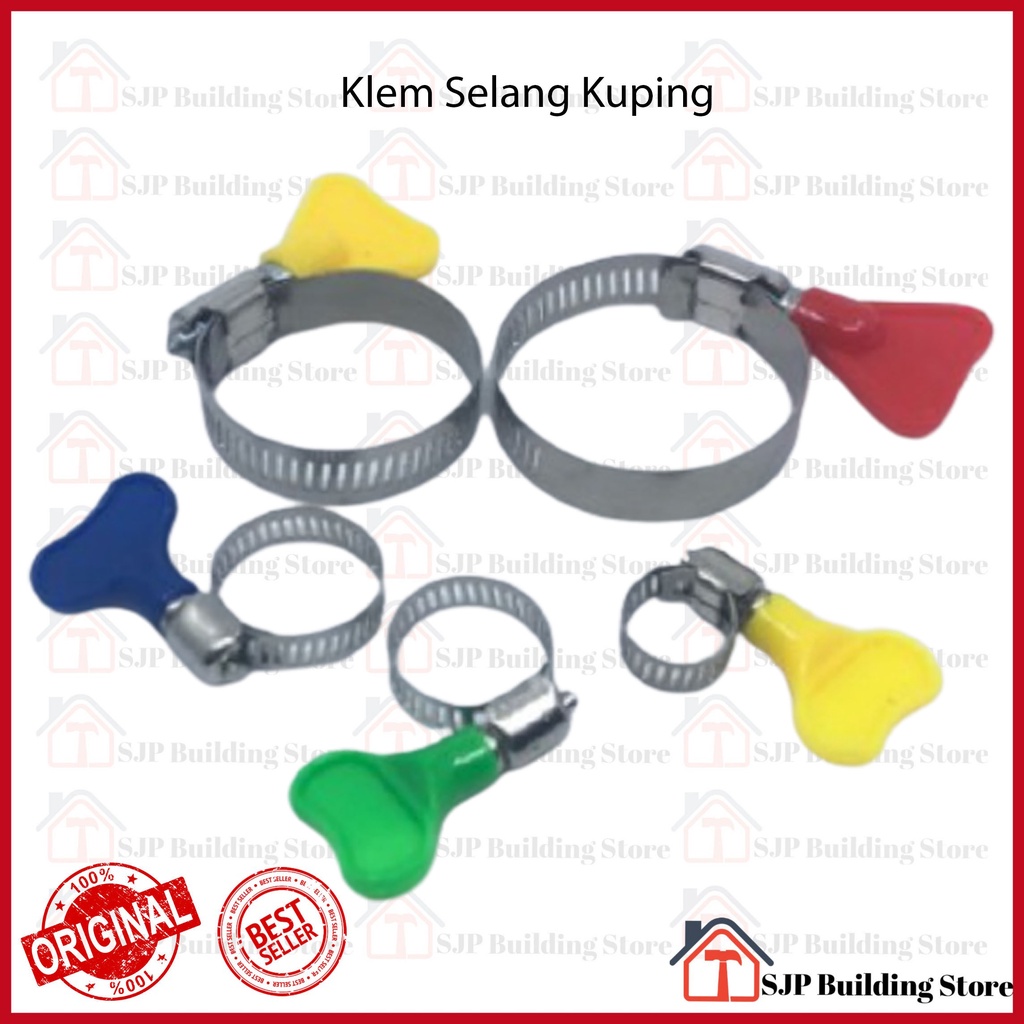 Stainless Klem Selang Kuping Uk 1/2 &quot;,  5/8&quot; , 3/4&quot; Klem Selang Gas Elpiji/Air/Regulator Kompor Gas