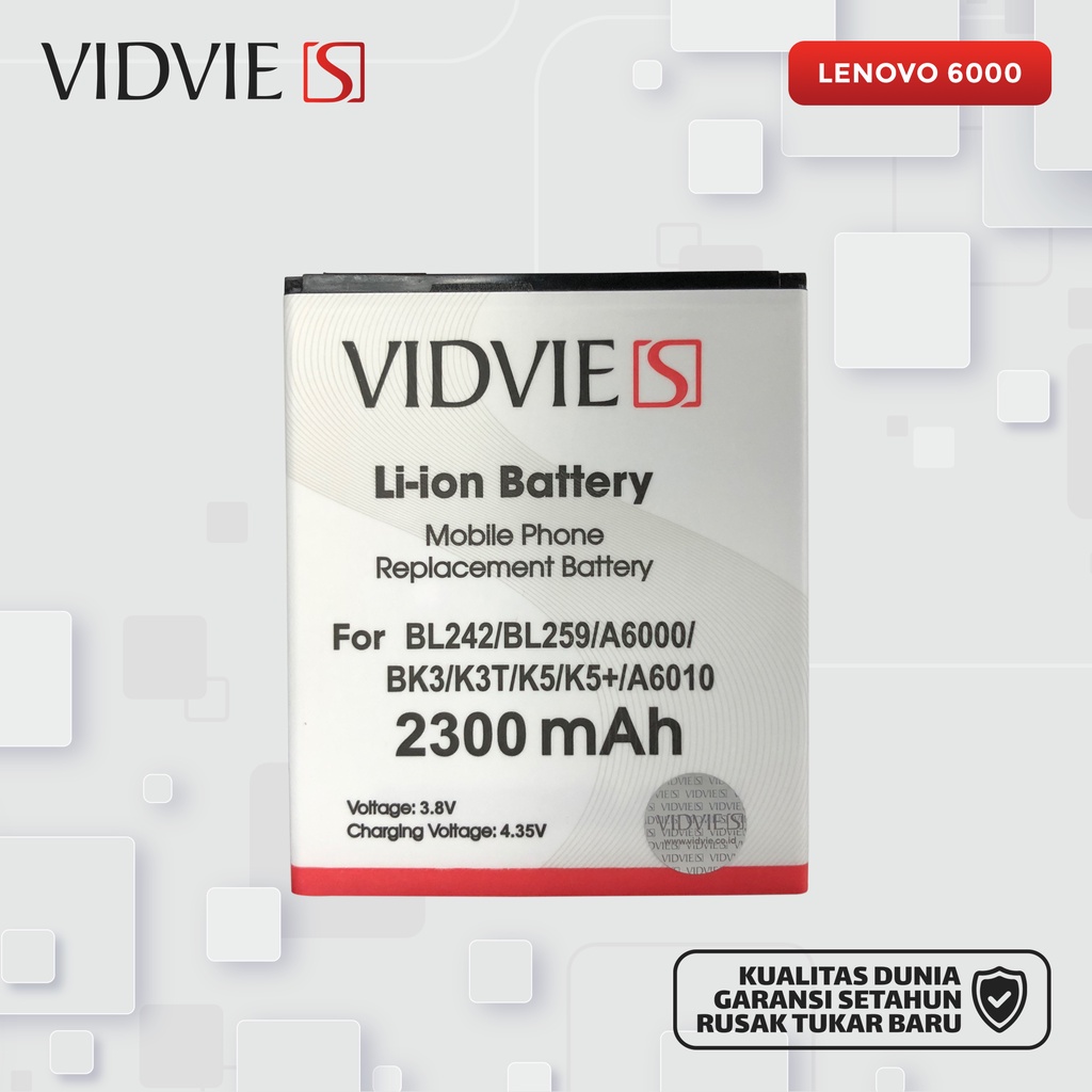 BATTERY BATRE BATERAI LENOVO A6000 / BL242 / BL259 / A6010 / K5+