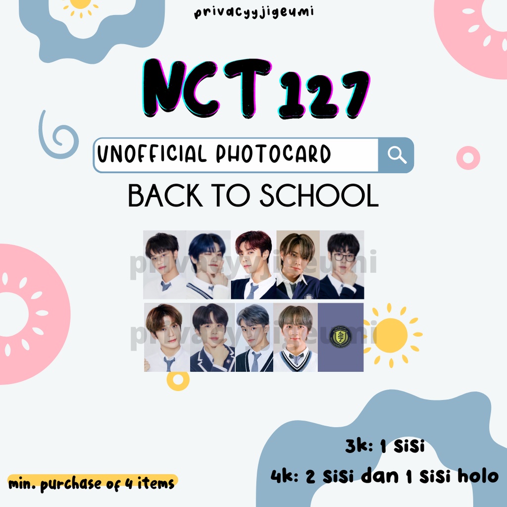 [READY] PHOTOCARD PC UNOFFICIAL NCT 127 BACK TO SCHOOL KIT 2021