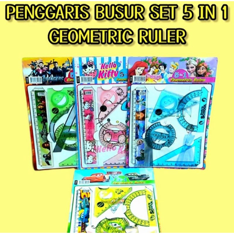 

Penggaris Busur Set 5in1 Geometric Ruler