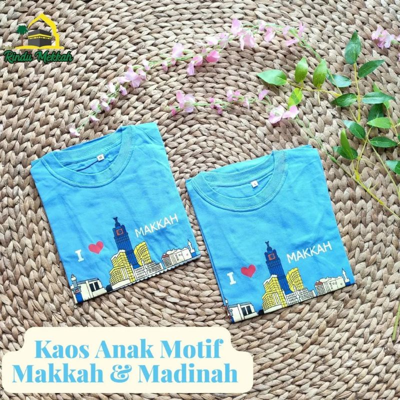 Kaos Anak Motif Makkah dan Madinah