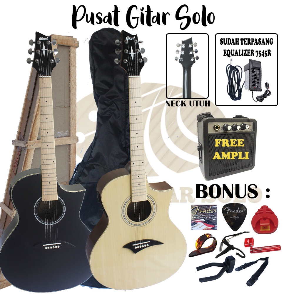 Gitar Cort Akustik Double Run Neck Utuh