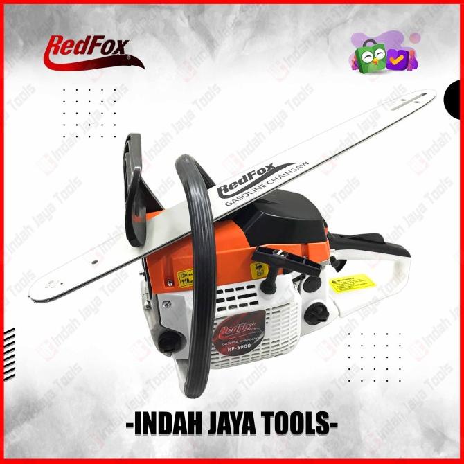 REDFOX RF5900 Mesin ChainSaw 22" 2 Tak Gergaji Potong Pohon Kayu