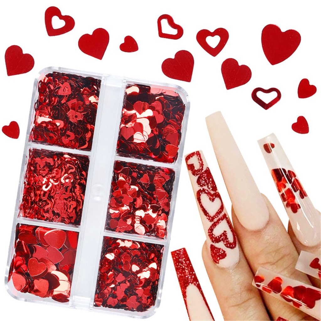 R-flower Nail Art Sequin New Shiny Valentine Day Decals