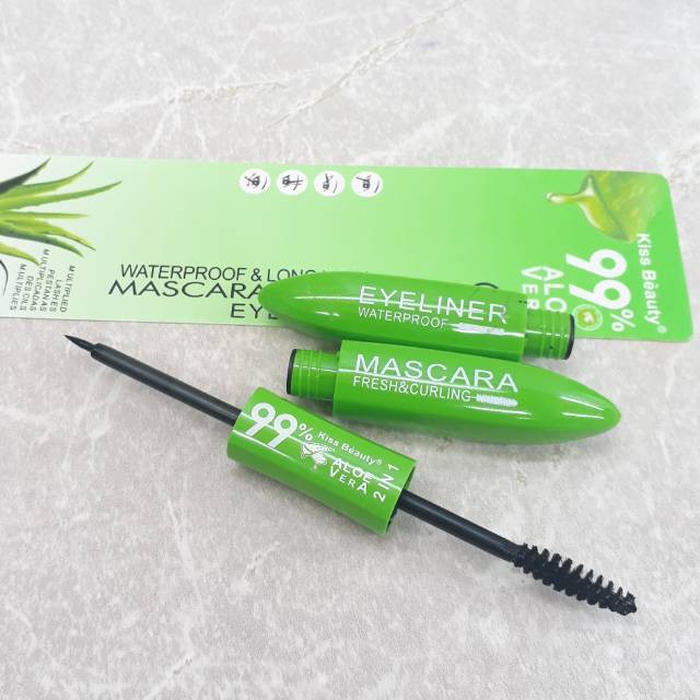 [SATUAN] mascara 2 in 1ALOEVERA 24H waterproof eyeliner fresh &amp; curling