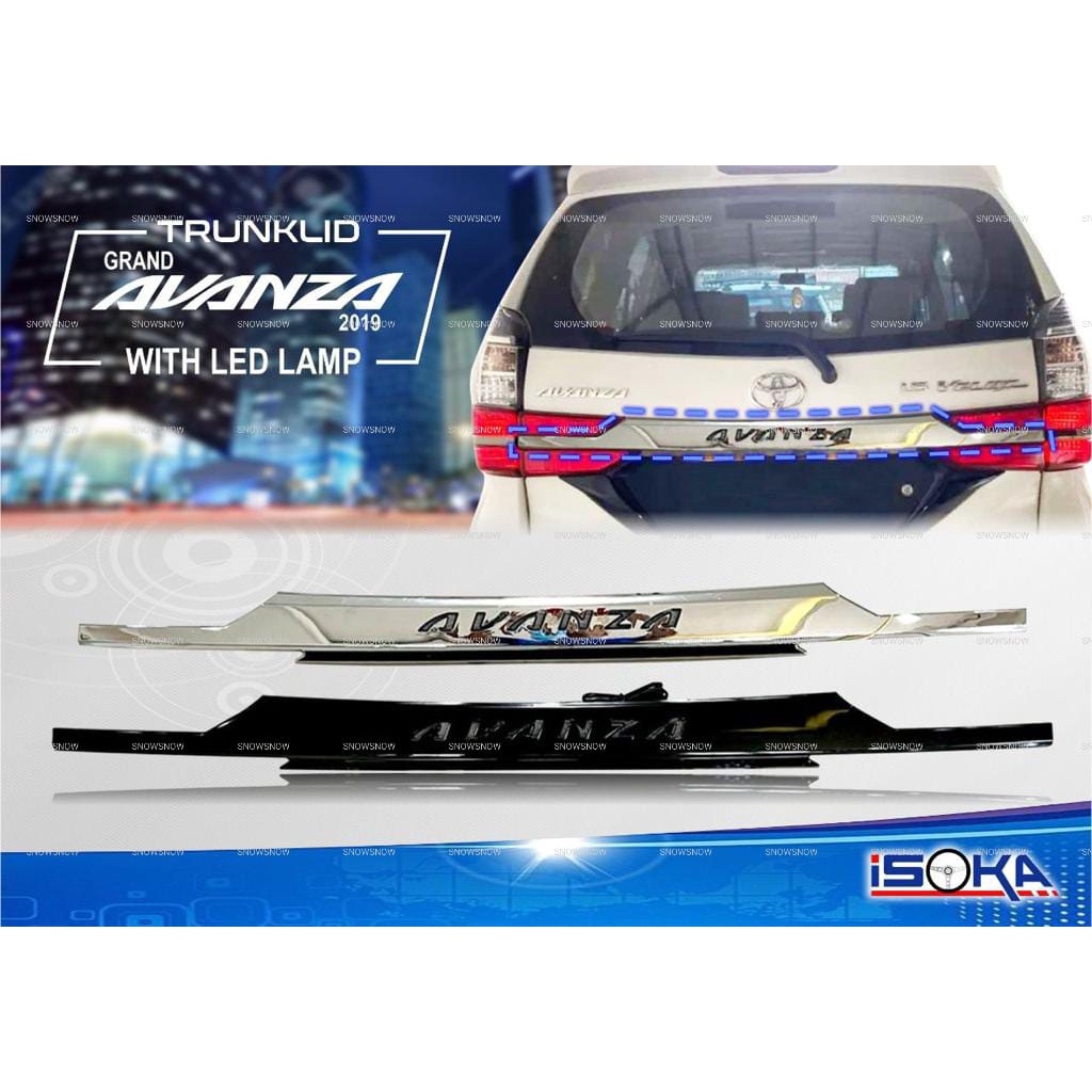 Trunk Lid Avanza 2019 2020 2021 Trunklid Hitam Chrome Ganti Lampu