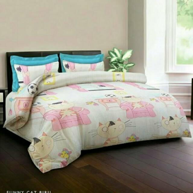 Funny Cat - Bedcover set (Sprei 180x200x30cm + Bedcover) King Rabbit