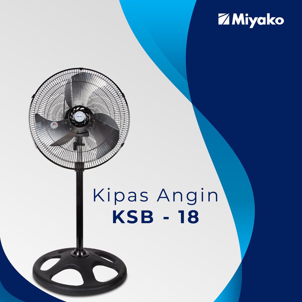 MIYAKO KIPAS BESI TORNADO KSB18 STANDING FAN ALUMINIUM 18 INCH