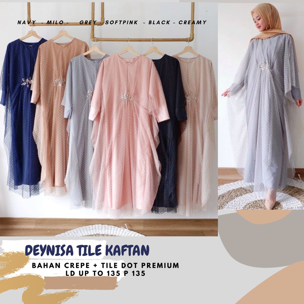 Deynisa Tile Kaftan/Kaftan Tile Ld 110/Kaftan Jumbo/Kaftan Brukat/Kaftan Lebaran/Kaftan Pesta