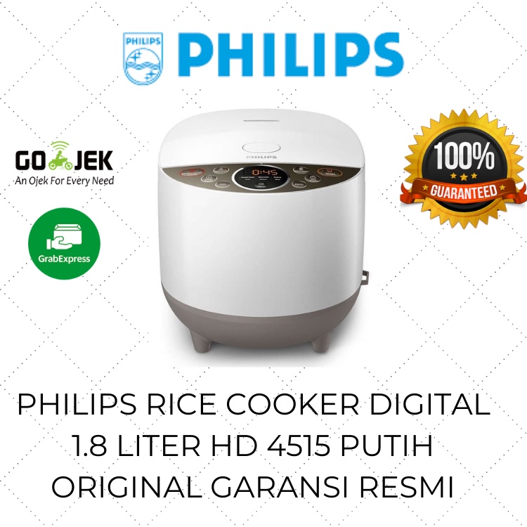 Philips Rice Cooker Fuzzy Logic Digital HD4515 1.8 Liter/ Mejikom Philips / Mejicom / Magic Com