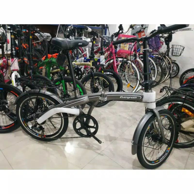 Sepeda Lipat Evergreen EG2010Hi-Ten Steel 7Sp V-Brake 20 Inci