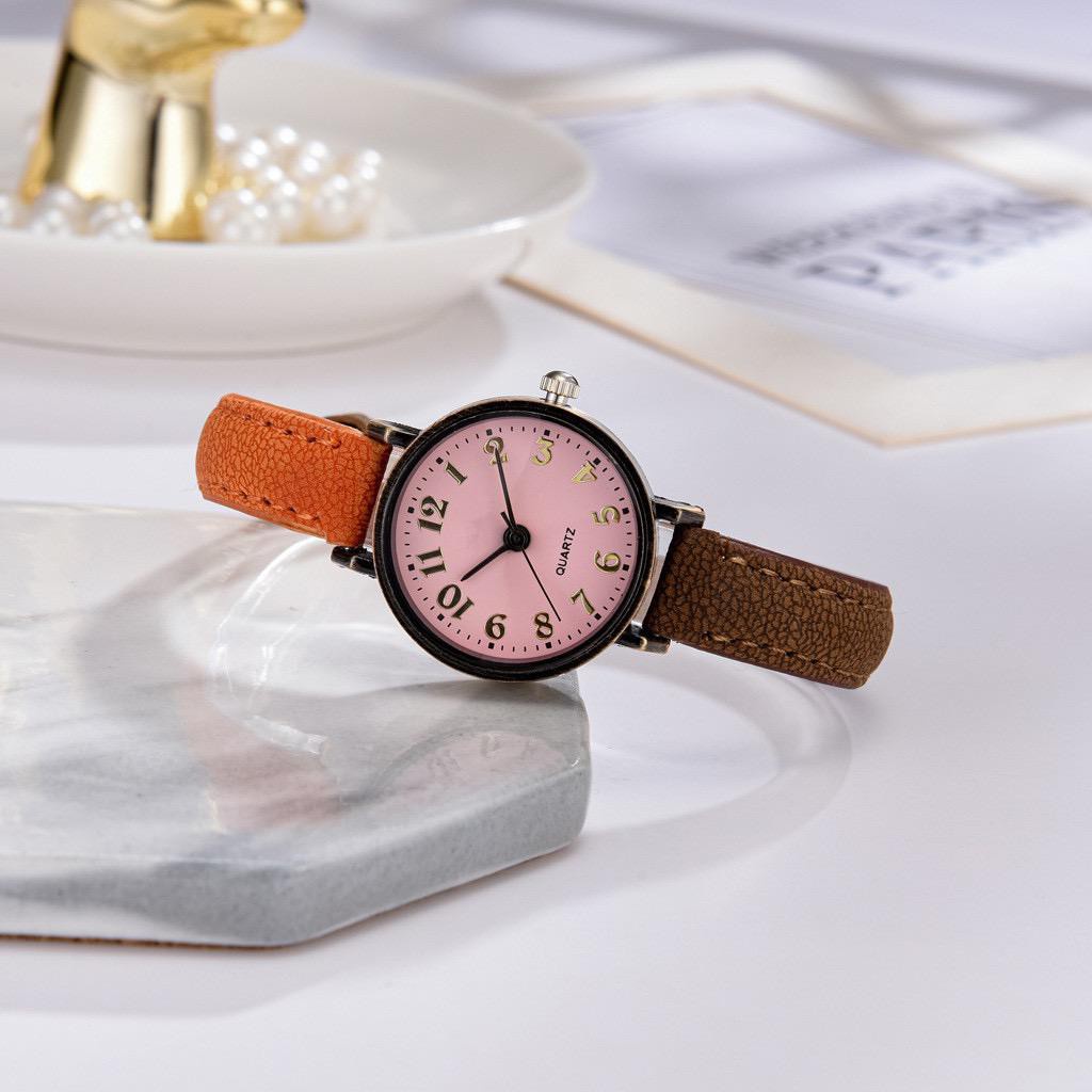 ✅Grosir Jam Senen - Jam Tangan Analog Retro Wanita Pria Unisex Model Bulat Jam Tangan 2 warna Impor grosir