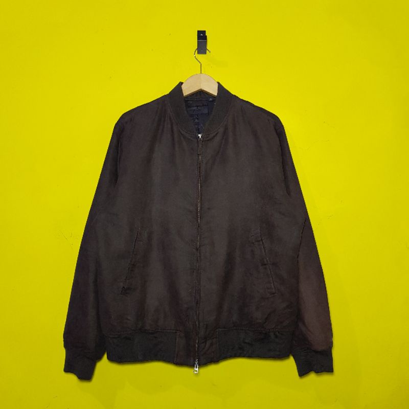 UNIQLO dark brown suede bomber jacket (JAKET)