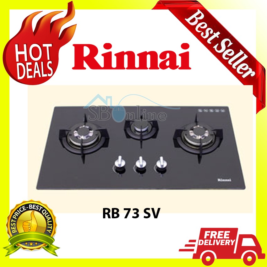 Kompor Tanam Gas Rinnai 3 Tungku RB 73 SV (GB)