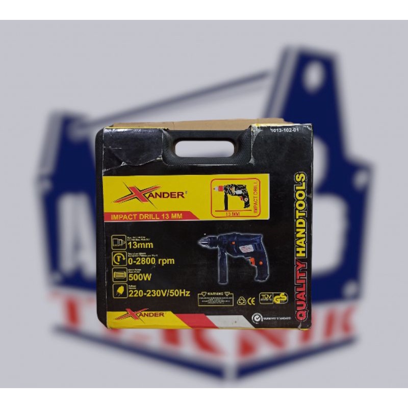 Mesin bor set 13mm impact xander komplit + mata bor termurah