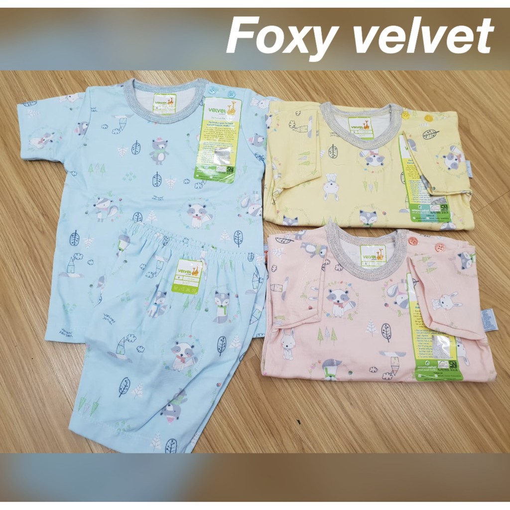 Setelan Baju  Tidur  Piyama Pendek Velvet  Junior  SML XL 