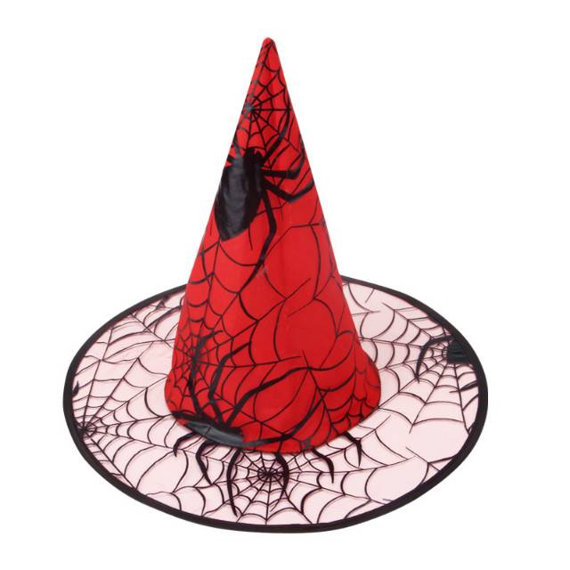 Topi Penyihir Murah Motif Laba Laba Cosplay Kostum Halloween Pesta