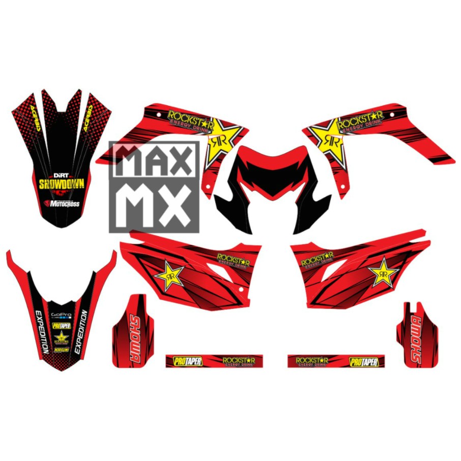 Decal Stiker CRF 150 L Dekal Variasi Sticker Striping Custom Full Body rockstar 059