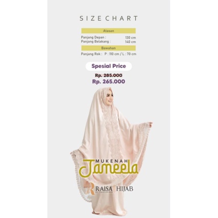 mukena jameela by Raisa hijab open order