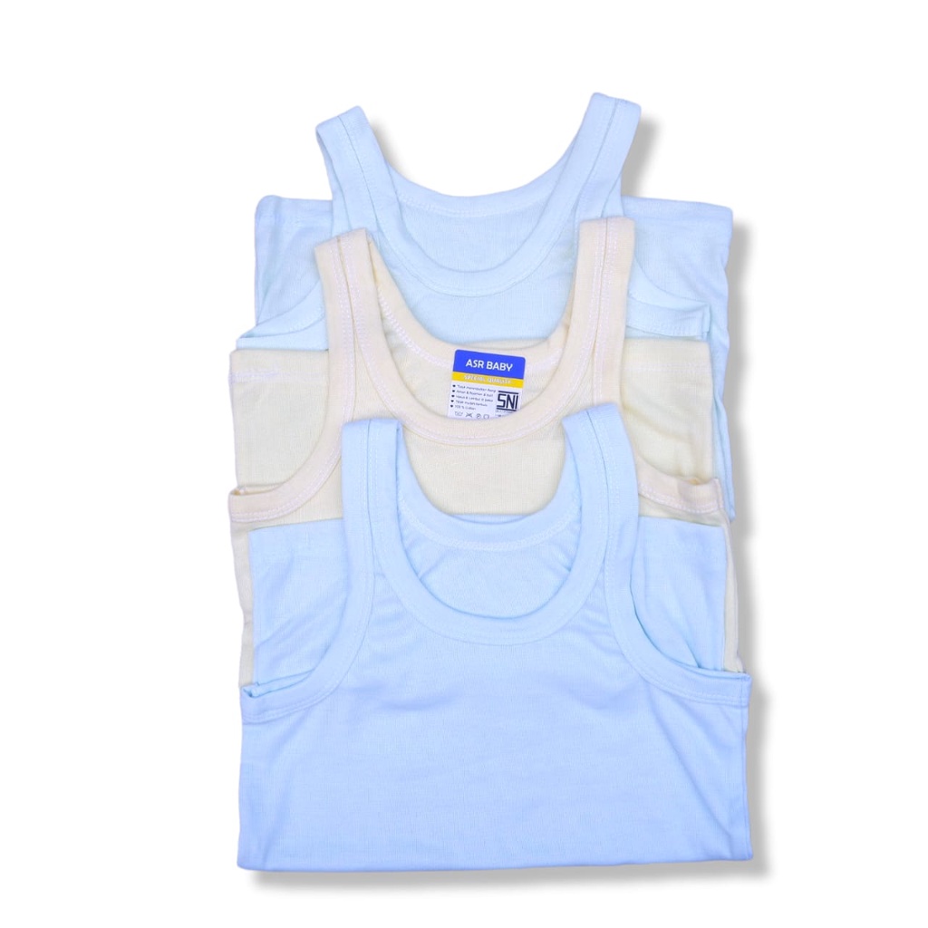 Kaos Singlet Bayi Warna SNI Bahan Premium 0-3 Tahun Premium Quality ASR BABY