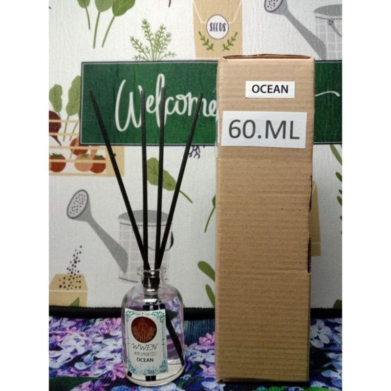 Reed Diffuser Aroma Terapi Pengharum Ruangan Essential oil Aromatherapy Replenisher Bunga Difuser-ARM 60 - OCEAN
