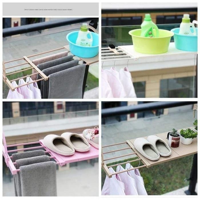 hanger balkon lipat | jemuran baju sepatu balkon serbaguna