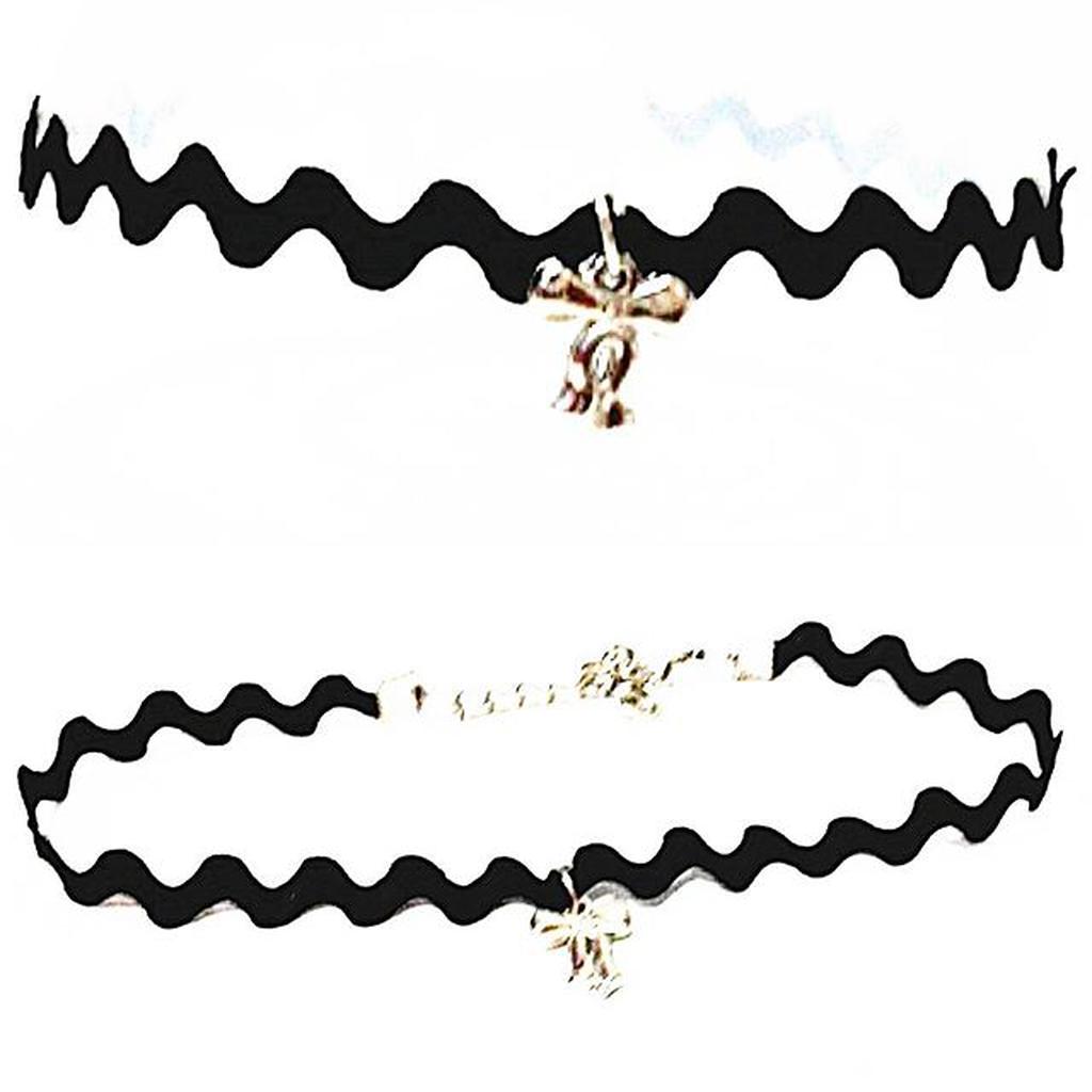 Zigzag Choker Necklace Silver Mini Ribbon | Kalung Handmade