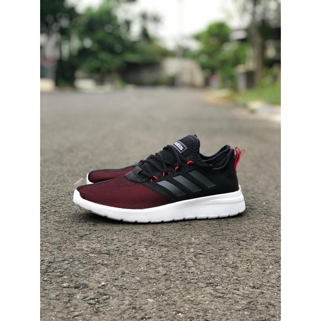 Sepatu Running Adidas Lite Racer Reborn Merah Hitam Original