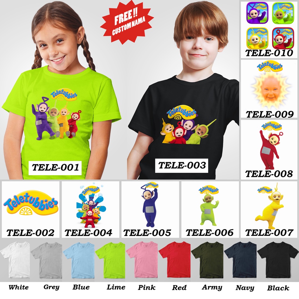 [FREE NAMA !!] Kaos Anak &amp; Family Teletubbies 100% COTTON PREMIUM